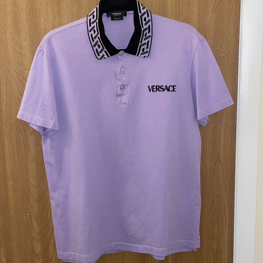 Versace Lavender Polo with Black Trim